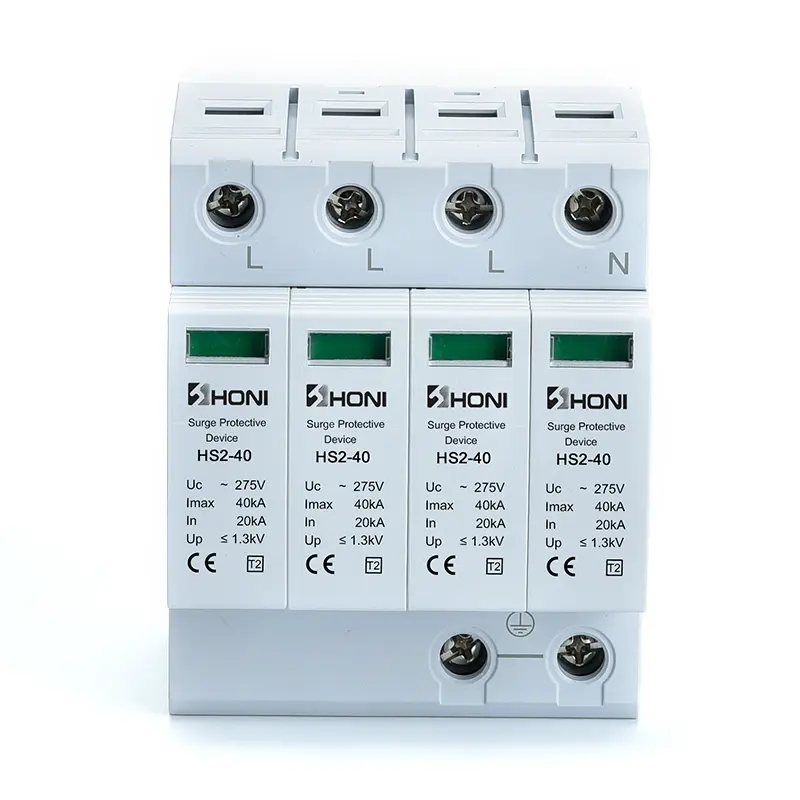 Wholesale 4P AC SPD 10KA spd T2 T3 Phase lightning surge protector HS2-40