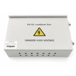 Front view of HONI 2-in 2-out PV DC combiner box for solar PV applications