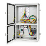 PV AC grid-tied box open cabinet showing protection, SPD and wiring